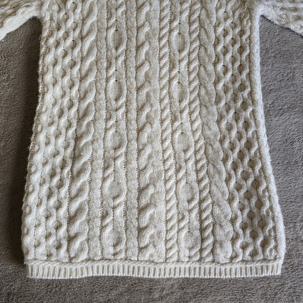 Aran Crafts Ireland Merino Wool Cable Knit Turtleneck Sweater Size Small - Picture 7 of 14